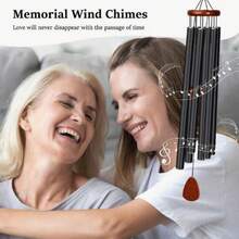 1 PC Outdoor Wind Chime, Lucky Wind Chime, Classic Wind Chime, Suitable For Outdoor Gardens And Memorial Sites, Holiday Decoration, Home Decoration, Room Decoration, Wall Decoration, Party Decoration, Birthday And Graduation Gift - Black - View 5