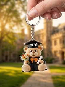 1pc Custom Flower Bouquet Graduation Bear 2026 Keychain, Personalized Text Multiple Styles Acrylic Charm, Graduation Gift For High School/College Graduate, Party Keepsake - Multicolor - View 13