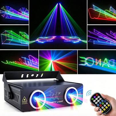 Đèn laser chiếu kép hoạt hình, đèn sân khấu DJ, đèn quảng cáo, đèn laser 3D màu sắc đầy đủ cho tiệc tùng với DMX512, điều khiển bằng giọng nói và điều khiển từ xa, thích hợp cho chiếu sáng câu lạc bộ disco đám cưới, trang trí ngày Valentine, tiệc sinh nhật, quà tặng lễ Phục sinh.