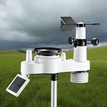 7-In-1 Wi-Fi Weather Station, 7-Inch TFT Display, Wireless Solar Powered Outdoor Sensor, Rain Gauge, Indoor Outdoor For Weather Forecast, Wind Speed Direction, Temperature, Humidity, Rainfall - 7.5" AA - View 1