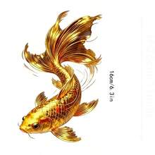 1 Piece 6-Inch Gold Koi Fish Vinyl Decal, Suitable For Vehicles, Laptops, Water Bottles, Trucks, Smartphones, Motorcycles, Car Windows, Walls And Mugs, Excellent Choice For Party Decorations - 1PC - View 4