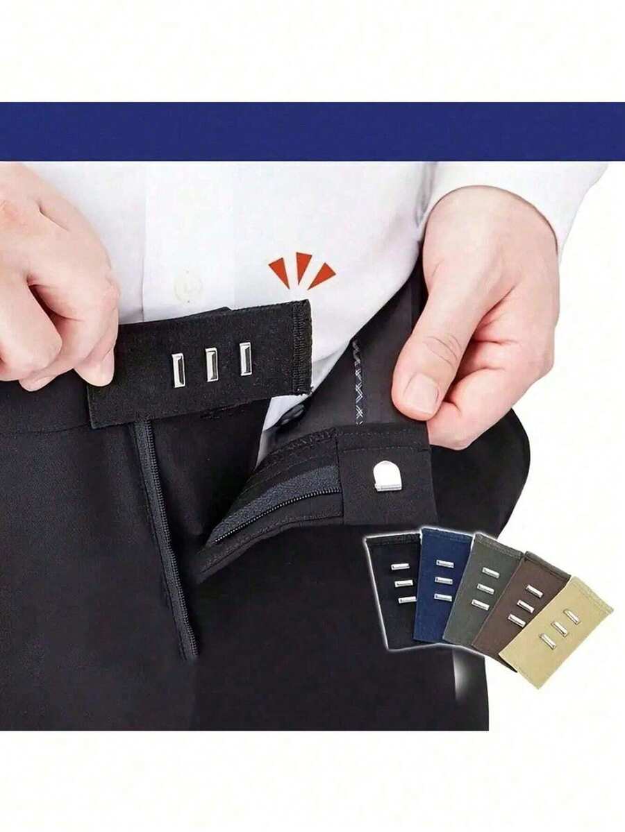 1 chiếc đai nối dài eo có thể điều chỉnh, khóa điều chỉnh có thể tháo rời, phù hợp với quần bầu, quần thun co giãn, quần jean dài có móc cài, dụng cụ may vá tiện dụng. - phong cách khác nhau - Xem 1