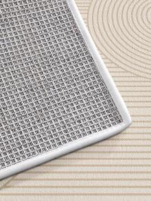 DAJIANG 1pc Geometric Line Minimalist Beige Long Kitchen Mat, Suitable For Bathroom, Kitchen, Outdoor, Indoor, Hallway, Bedroom, Living Room, Machine Washable, Easy To Clean, Anti-Slip Bottom, Applicable For Bedroom Decor, Japanese & Nordic Style Decor, Bathroom Decor, Outdoor Decor - Interlaced Loops - View 7