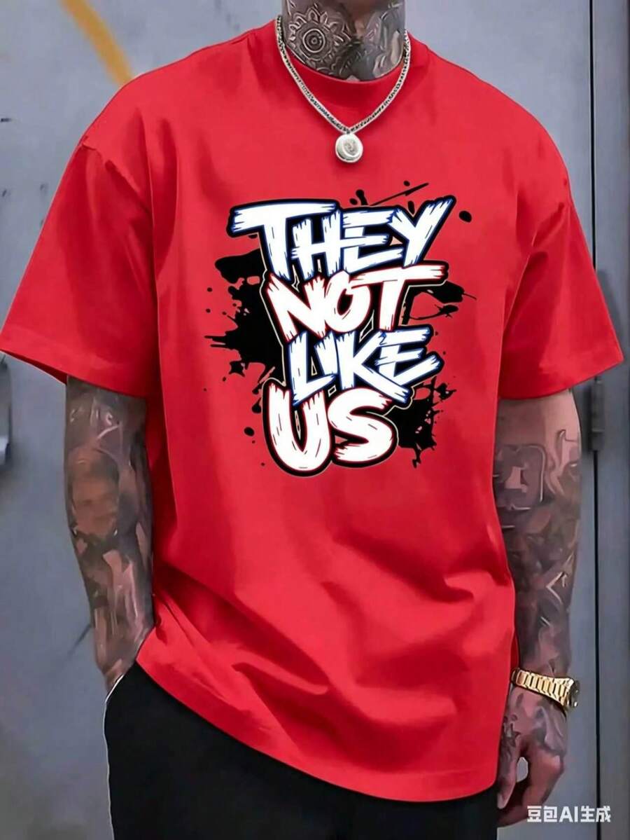 Men's Fashionable Summer Patterned Short-Sleeve T-Shirt, Cool And Stylish, With Unique Printed Designs. Suitable For Various Occasions, With A Wide Range Of Colors And Styles - Đỏ - Xem 1