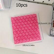 10个粉色/洋红色心形气泡信封，小号/大号，适用于礼品包装、缓冲包装、防震、搬家、运输、包装、蜂窝包装袋、珠宝和礼品包装袋 - 彩色 - 查看 15