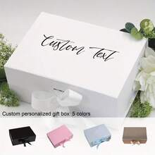 1pc Customized Gift Box Decoration Box With Lid And Ribbon, Customized Name Gift Box, Magnetic Storage Box Suitable For Men And Women, Foldable Proposal Box, Christmas Valentine's Day, Birthday, Mother's Day - Multicolor - View 6