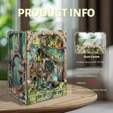DIY Book Nook Kit For Adults, 3D Wooden Puzzle, Miniature Tiny House, Dollhouse Kit, Bookshelf, Book Nook, Bookcase, Model Building, Gift Kit, Decor With IED - Lost Ruins - 查看 5