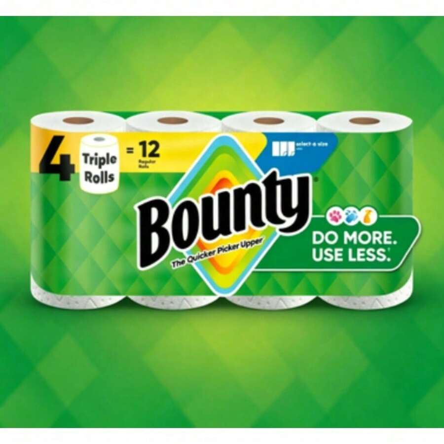 Bounty Brand White Tearable Kitchen Paper Towels, With Strong Water Absorption, Are Packed In Three Layers Per Roll, With 123 Sheets Per Roll. - Default - View 1
