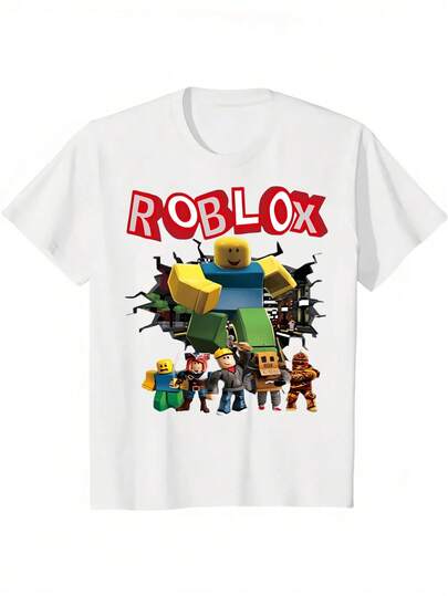 Y2K 2026 Grafik-T-Shirt für Kinder mit beliebten Charakteren, schwarzes Kurzarmshirt, ideal als sommerliches Geburtstagsgeschenk für Gaming-Fans und als Schuloutfit, Herren-Sommerset