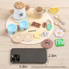 1 Set de Juego de Té de la Tarde con Macarons de Colores Redondeados para Niños, Juguete de Cocina Interactivo Padre-Hijo para Juego de Roles, Regalo para Fiestas - Multicolor - Ver 7