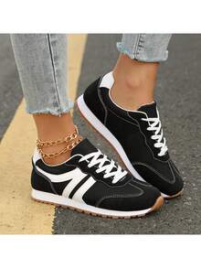 Sneakers For Women Fashion Tennis Shoes Casual Athletic Solid Color Low Top Lace Up Plain Toe Fabric Inner PVC Sole For Outdoor Walking Office Travel Spring Fall\Sandalias De Mujer Elegante Tenis Tenis Para Mujer Sandalias Elegantes De Mujer Zapatos De Mujer Tacones De Mujer Elegantes Zapatos Elegantes De Mujer Zapatillas Para Mujer Zapatos De Mujer Tacones Zapatillas Elegantes De Mujer Flip Flops Platform Heels For Women Wedge Heels For Women Jelly Sandals Women Botas Vaqueras Para Mujeres Platform Heels Jelly Sandals Jelly Sandals Birkenstocks Mother Giftsz Black Sandals Sandalias De Mujer Zapatos De Mujer Black Heels White Sandals White Sandals Boots Heels Sandals For Women Sandals Shoes - 黑色 - 查看 6