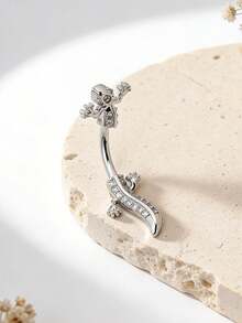 1 chiếc khuyên rốn hình tắc kè đính đá Zirconia dành cho nữ, trang sức xỏ khuyên độc đáo phù hợp cho tiệc tùng, hẹn hò, trang phục mùa hè, quà tặng ngày lễ. - con tắc kè - Xem 4