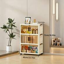 KNERS 3/4/5 Layer Stackable Storage Box With Wheels - Foldable Plastic Storage Box, Suitable For Homes And Offices, Capacity Of 3 Cubic Feet, 2 Cubic Feet, 27 Inches High, Multifunctional Wardrobe And Trash Can, Space Saving Design, Suitable For Living Room, Bedroom Or Workspace, Wardrobe Organization And Storage, Flexible Storage Solution, Modern Aesthetics, Durable Structure, Storage Box, Storage Box, Household Organizing Storage Box. - Multicolor - View 5