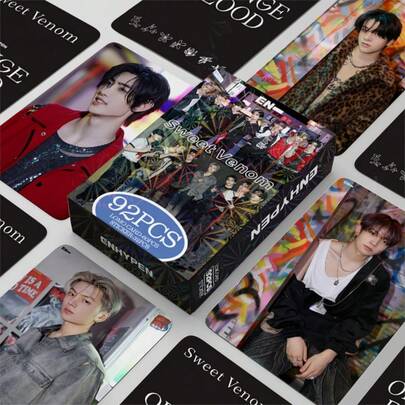 92pcs Card Set (60 Cards + 32 Stickers), Double-Sided LOMO Cards Bookmarks, Holiday & Christmas Gift