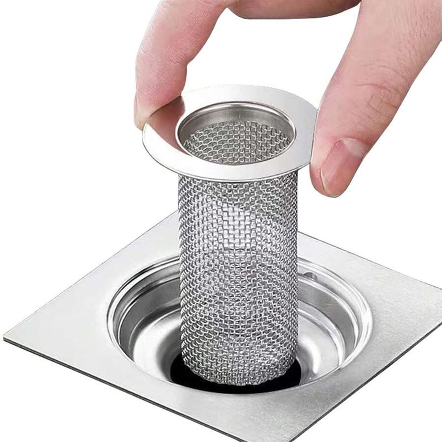 2pcs Stainless Steel Bathroom Sink Drain Strainer, Large 2.16 Inch Diameter Wide Rim Anti-Clogging Drain Filter - Silver - View 1