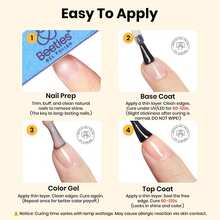 2Pcs 15ML Beetles Gel Base & Top Coat Set, No Wipe High Gloss Top Coat, Strong Adhesion Base Coat, Long Lasting UV Gel Nail Polish, Professional Nail Art Manicure Gifts For Women - 2Pcs 15ML Gel Base & Top Coat - 查看 6