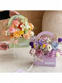 5件套鲜花礼品袋、鲜花包装盒、母亲节花束盒、鲜花手提袋、DIY花束包装袋、鲜花袋、鲜花包装袋、礼品袋、婚礼用品、派对用品 - 查看 5