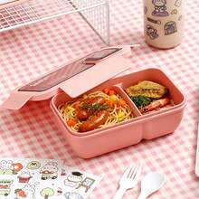 1 hộp cơm bento hình chữ nhật có nhiều ngăn, dùng được trong lò vi sóng, hộp cơm trưa cho học sinh/người lớn, hộp đựng cơm trưa kiểu Nhật cho nhân viên văn phòng, túi đựng cơm trưa. - Nhiều màu - Xem 4