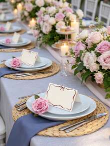 20 chiếc thẻ ghi tên viền răng cưa nơ đỏ, thẻ trống dùng để trang trí bàn tiệc cưới, đồ dùng trang trí tiệc cưới, sinh nhật và các sự kiện. - nhiều màu - Xem 1