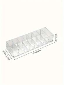 1pc Makeup Storage Box, Blush Organizer, Eyeshadow Palette Holder, Lipstick Container, Transparent Plastic Desktop Storage Box - Clear - View 3
