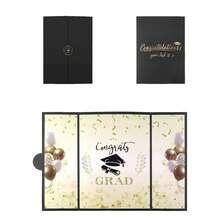 1pc Black Gold Graduation Guest Book Greeting Card, Graduation Season Graduation Party Graduation Ceremony Back To School Party Guest Book Greeting Card - Style 1 - View 5