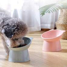 1pc Pet Feeding Bowl With Inclined Rim For Neck Protection, Large Diameter Dog/Cat Food/Water Bowl Made Of PP Material, Anti-Spill Feeding Dish - 100ml - View 5