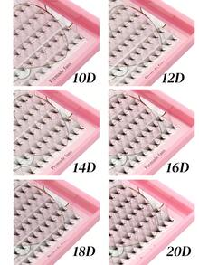 Mi giả dạng chùm 12 hàng, độ dày 10D/12D/14D/16D/18D/20D, chân mi nhọn, dày 0.05mm, chiều dài 8-15mm, độ cong D. - D - Xem 4