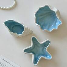 Decorative Ceramic Jewelry Tray, Seashell, Starfish Shaped Trinket Dish, Ceramic Ring Earring Holder, Ocean Theme Decor Plate For Rings, Earrings, Necklaces, Bracelets, Watches, Keys, Home Decor For Bathroom, Bedroom, Office Best - 2pcs - View 8
