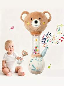 1pc Super Cute Easy-Grip Baby Rattle, Adorable Animal Infant Toy, Sensory Toy Designed For Children. It Helps Improve Grasping And Motor Skills, While Also Supporting Visual And Auditory Development. This Durable Hand Rattle Is A Great Companion For Babies. - Multicolor - View 2