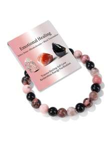 3 Pcs Natural Stone Bracelet Set For Women Self Healing Emotional Stretch Stackable Bracelet Set, Birthday Gift, Fashion Jewelry With Blessing Card - 3 - View 9