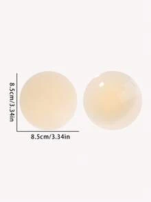 女士可重复使用硅胶乳贴，隐形自粘乳贴，超薄无痕胸垫，露背装、婚礼、派对及日常穿着均适用。 - 杏色 - 查看 10