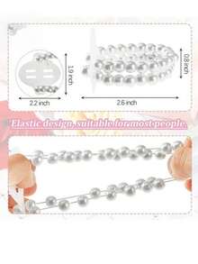 4pcs/Set Pearl Bracelet Elastic Wristband, Suitable For Wedding Bride, Bridesmaid, Party, Formal Occasions - View 2
