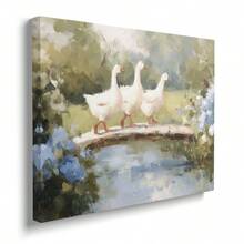 Pôster vintage em tela com moldura/sem moldura, estampa floral botânica de ganso em estilo rústico, arte de parede com animais de fazenda, estilo cottagecore, pintura retrô para sala de estar, quarto, decoração moderna. - A - Ver 2
