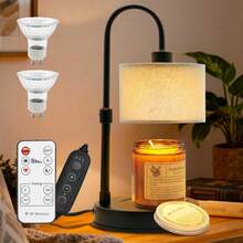 Candle Warmer Lamp With Remote Control & Timer, Dimmable Electric Wax Melt Lamp For Home Fragrance, Includes 2 Bulbs, Housewarming Birthday Gifts For Women, Bedroom Living Room Decor - Timed dimming - View 1