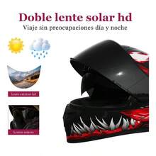 Casco De  Certificado DOT, con Visera Abatible y Plegable - Blanco - Ver 2