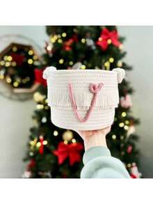 Giỏ quà tặng tên bé được cá nhân hóa, giỏ đan dây thừng thủ công có tua rua với chữ tùy chỉnh, thích hợp đựng đồ chơi, mỹ phẩm, điều khiển từ xa, giỏ đựng đồ trong phòng ngủ, quà tặng ngày lễ, quà tặng Ngày của Mẹ. - Nhiều màu - Xem 4