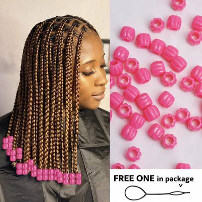 Bộ 80 hạt cườm tóc nhiều màu sắc, hạt cườm đuôi ngựa dùng để tết tóc, kích thước 11*12mm, hạt nhựa có lỗ lớn 7mm, thích hợp làm phụ kiện tóc màu châu Phi. Kèm kim luồn tóc miễn phí. Đồ trang trí nhà cửa, phòng ngủ, du lịch.