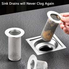 2pcs Stainless Steel Bathroom Sink Drain Strainer, Large 2.16 Inch Diameter Wide Rim Anti-Clogging Drain Filter - Silver - View 7