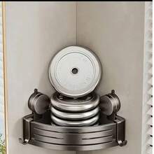 Space-Saving Suction Cup Bathroom Shelf - No Drilling, Strong Bearing Triangle Rack With Hooks, For Shower Room And Toilet Walls/Tiles, Multi-Functional Organizer - Gray-double Layer Suit - View 6