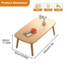 Escritorio de computadora de madera plegable y ahorrador de espacio – Mesa de oficina moderna de baja altura – Portátil, fácil de montar, ideal para oficina en casa, dormitorio, sala de estar, apartamento, dormitorio universitario – Diseño minimalista – Acabado en blanco - Mesa de centro plegable - Ver 1