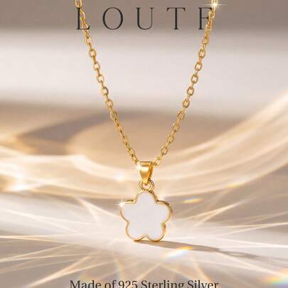 Newsoul 1件优雅925纯银串珠十字架项链，女士珠宝，女友礼物，精致珠宝