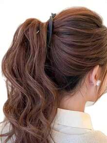 2pcs/Set Large Banana Hair Clips, Black & Coffee Color Hair Claws, Plastic Material Flexible Banana Hair Clips, Suitable For Thick Hair, Can Be Used For Ponytail, Interlocking Banana Hair Clips, Women Hair Accessories - Multicolor - View 9