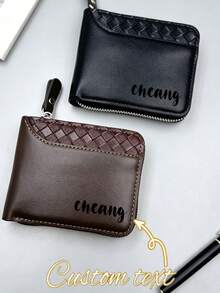Customized New Coin Purse, Short Large Capacity Card Holder, Exquisite Compact Multi-Card Slot Storage Bag, Niche High-End Luxury Card Case, Women's Ultra-Thin Crocodile Embossed Coin Purse, Customized PU Leather Wallet - Multicolor - View 1