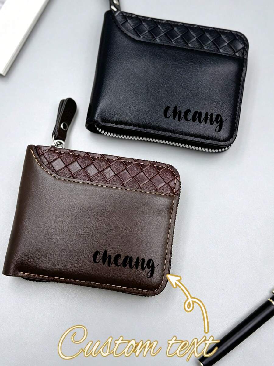 Customized New Coin Purse, Short Large Capacity Card Holder, Exquisite Compact Multi-Card Slot Storage Bag, Niche High-End Luxury Card Case, Women's Ultra-Thin Crocodile Embossed Coin Purse, Customized PU Leather Wallet - Multicolor - View 1
