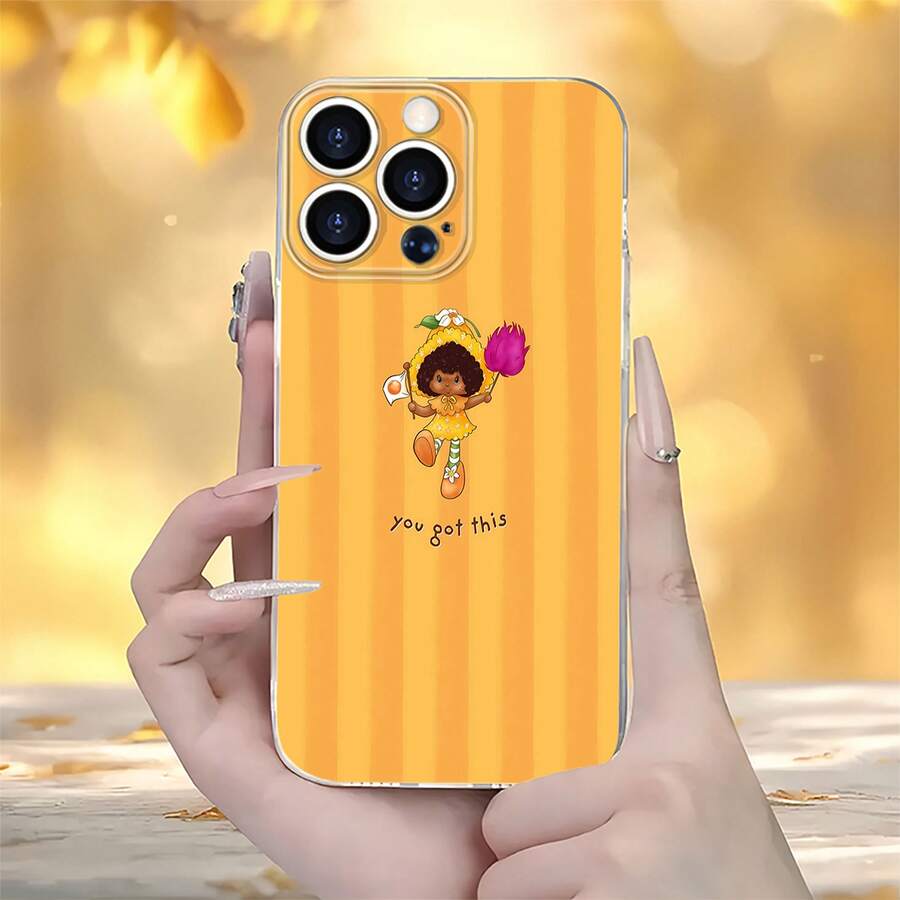 Personaje de  con temática naranja, alegre.funda de teléfono Fundas compatibles con ,Apple,VIVO,OPPO,,, y Honor.Fabricadas en silicona TPU,ofrecen protección contra golpes y caídas. - transparente - Ver 1