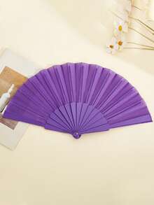 Portable Plastic Handheld Folding Fan, Suitable For Weddings, Parties, Wall Decor, Home Decor, Performance Props. DIY Fan. Party, Gift. - Multicolor - View 17