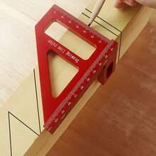 Aluminum Alloy Triangle Ruler, Combination Angle Ruler, 45-Degree And 90-Degree Marking Ruler, Woodworking Angle Ruler, Layout Tool, Precision Marking T-Square - Hợp kim nhôm - Xem 3
