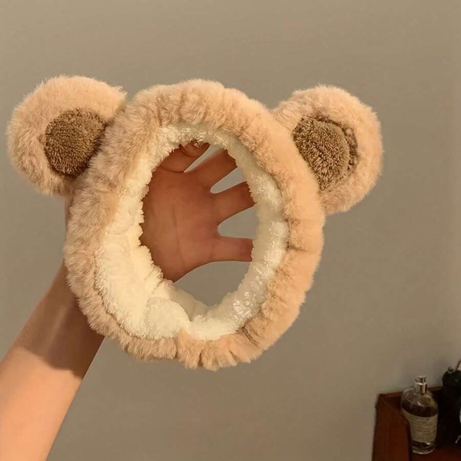 1 chiếc băng đô hình gấu bông dễ thương dùng khi rửa mặt, băng đô hoạt hình cho bé gái. - nhiều màu - Xem 1