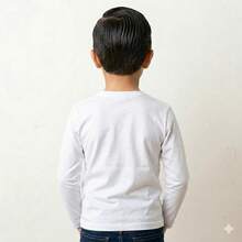 Basic Long-Sleeved T-Shirt For Boys, Premium Cotton, Comfortable, Casual, Versatile, For Boys Ages 4-14 - 白色 - 查看 2