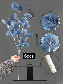 1支 90cm 人造尤加利葉莖枝 | 絲綢塑料綠植，適用於家居/婚禮/派對裝飾，送給女性與媽媽的完美情人節禮物，適合花園、園藝、園藝用品、植物、野餐、仙女花園 - 彩色 - 查看 13